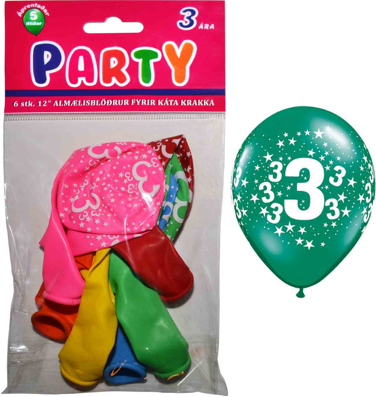 PARTÝ BLÖÐRUR vörunr. 70603-00